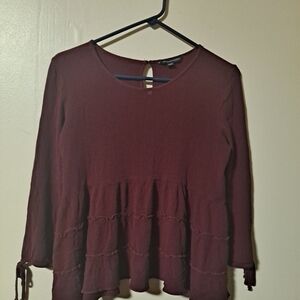 American Eagle Outfitters Burgundy Blouse